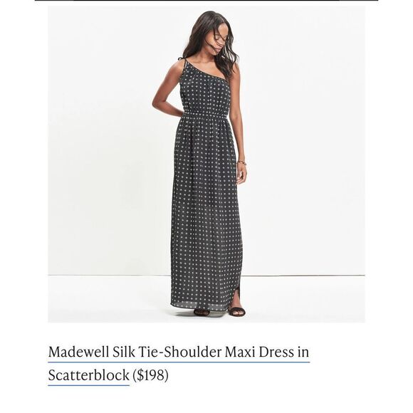 Madewell Dresses & Skirts - Madewell Silk Tie-Shoulder‎ Maxi Dress in Scatterblock Size 2